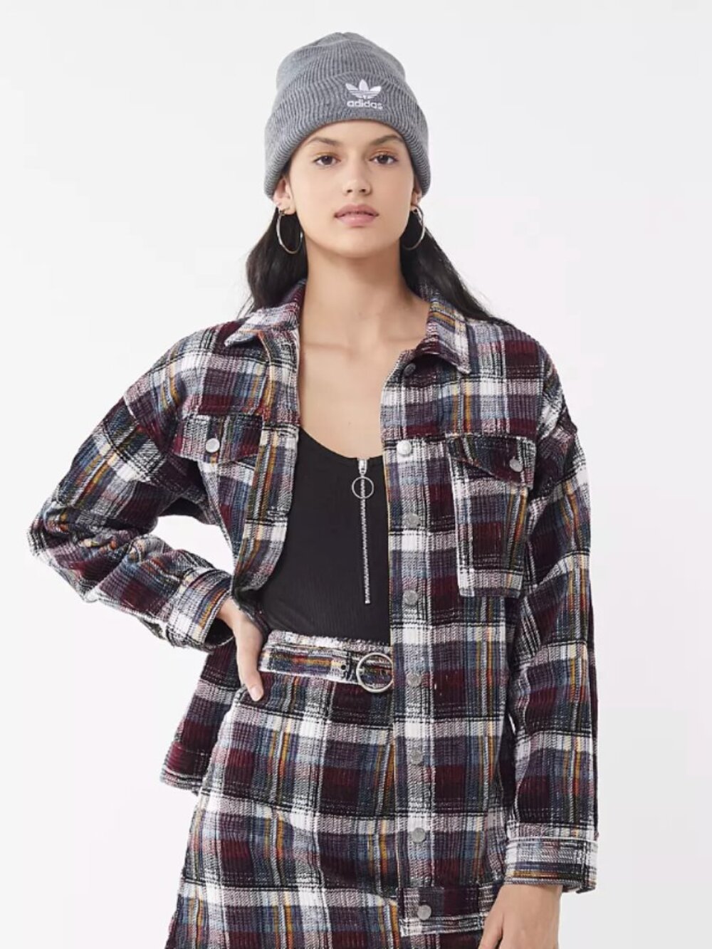 Urban Outfitters BDG Karina Plaid Corduroy Shirt Jacket Women's Size XS Shacket
